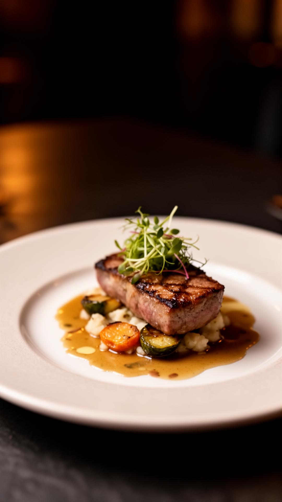 A plated tasting menu course
